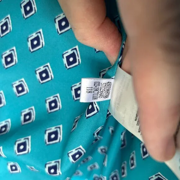 Chico's Jacquard Turquoise Blazer, Size 3 - Picture 8 of 11